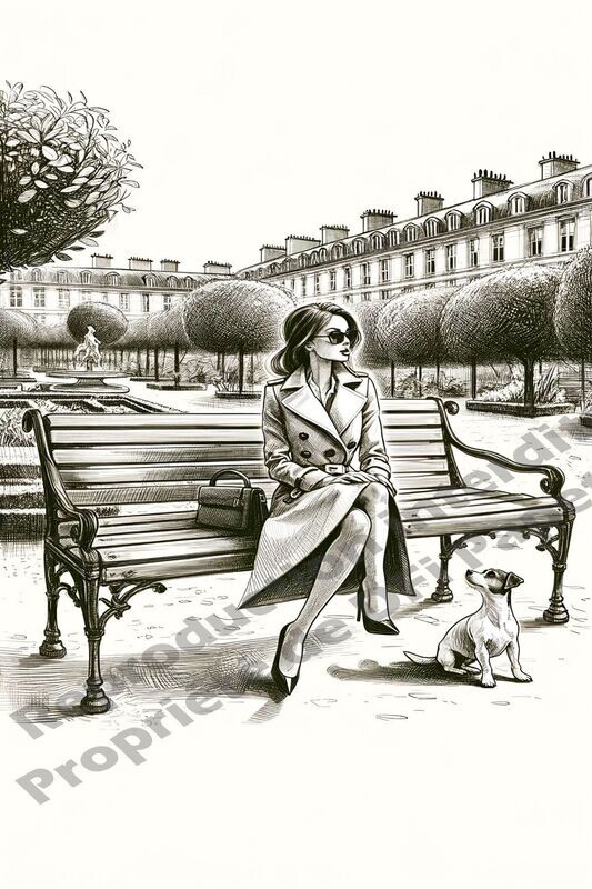 L'élégante sur un banc