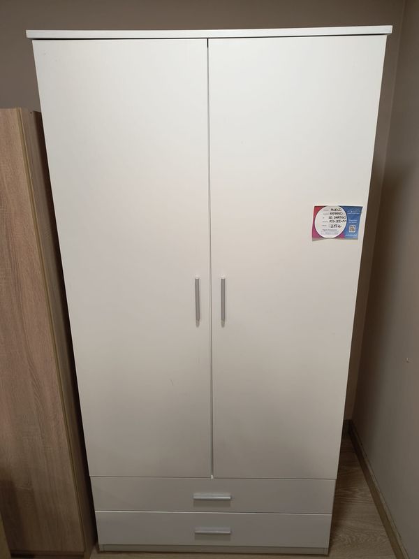 ARMARIO 2 PUERTAS 2 CAJONES PARTIDO BLANCO