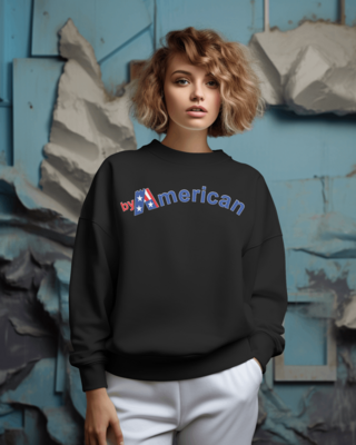 Felpa paricollo con stampa By american anche su retro