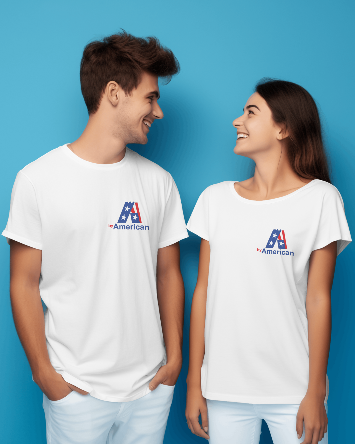 Maglietta bianca con stampa by American anche su retro