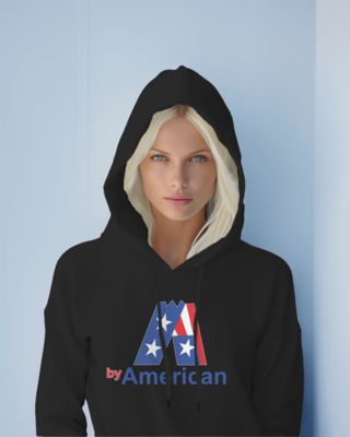 Felpa con cappuccio e marsupio con stampa By american