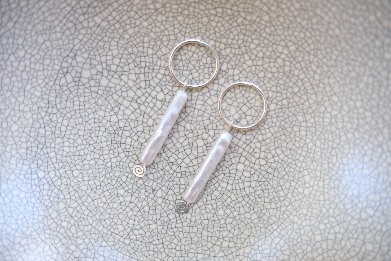 Long Pearl (Spiral Earrings)