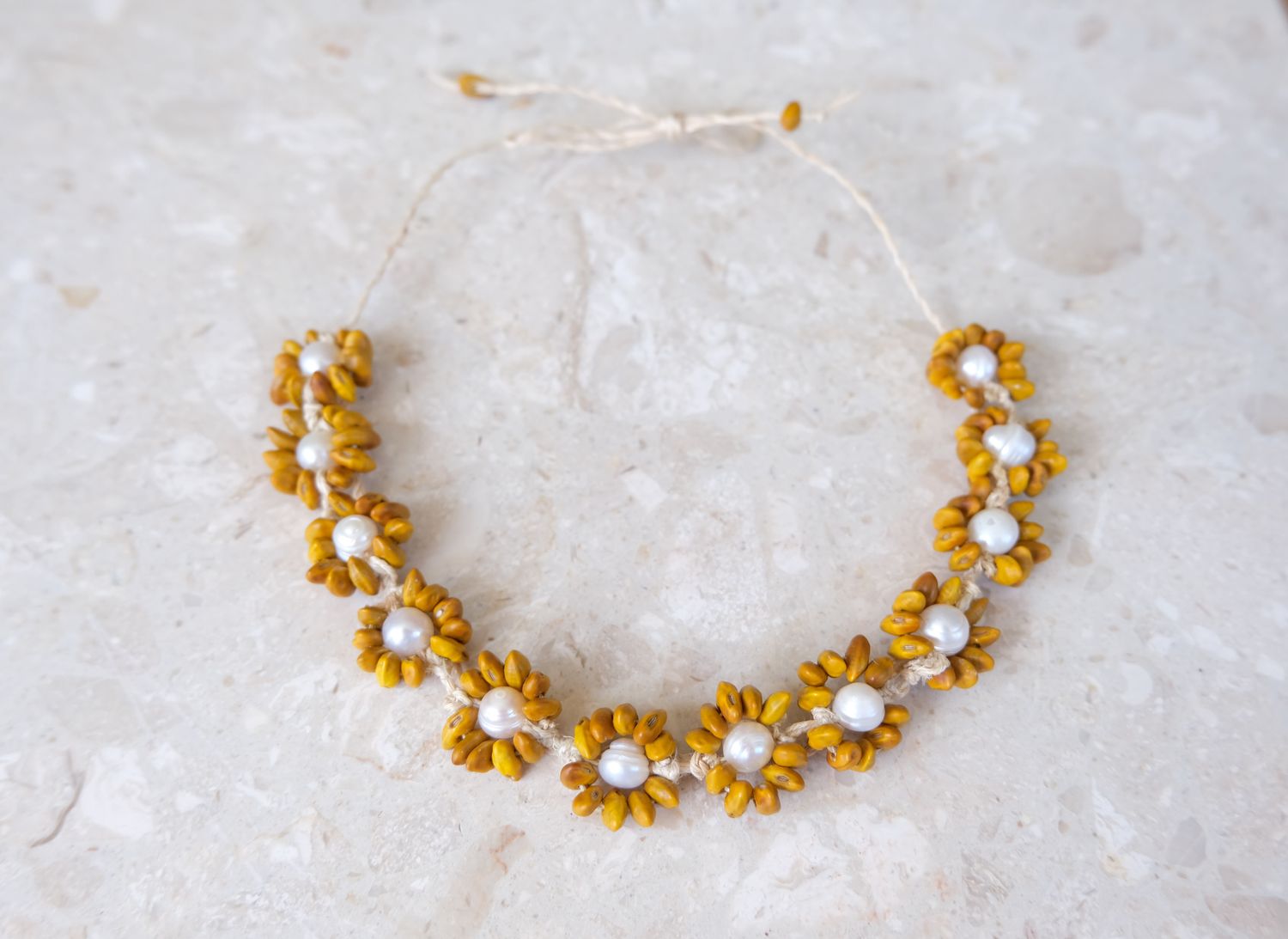 Kōwhai choker necklace