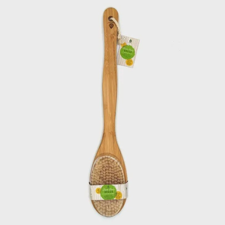 Pursonic Bath Body Brush with Long Bamboo Handle