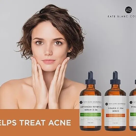 Kate Blanc Anti Aging Serum Set (Vitamin C, Retinol, &amp; Hyaluronic Acid)
