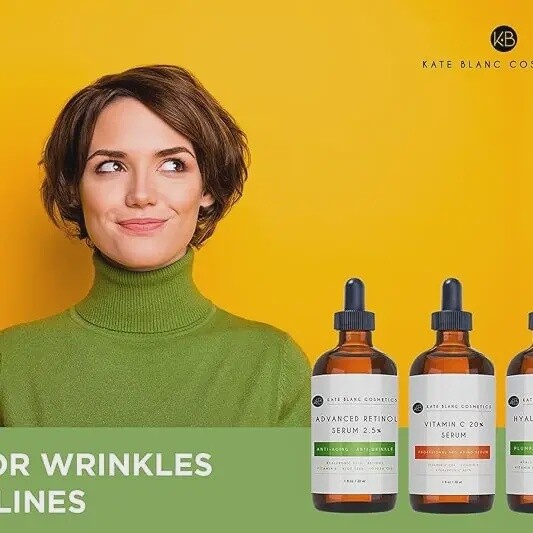 Kate Blanc Anti Aging Serum Set (Vitamin C, Retinol, &amp; Hyaluronic Acid)