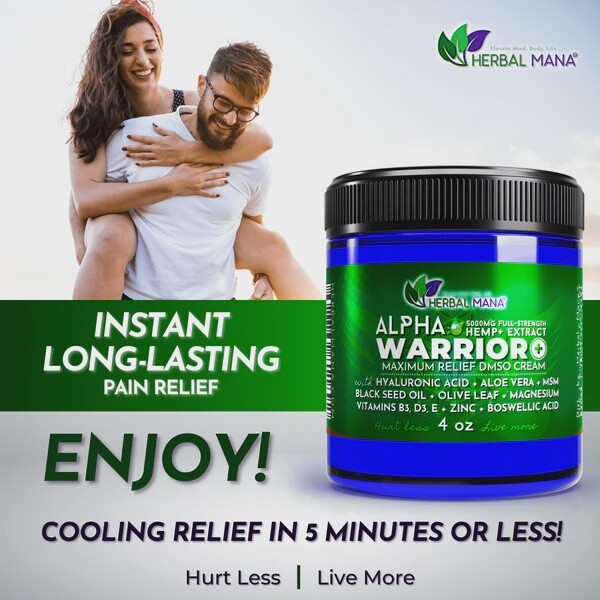 Alpha Warrior+ Maximum Relief DMSO Cream (5000mg)
