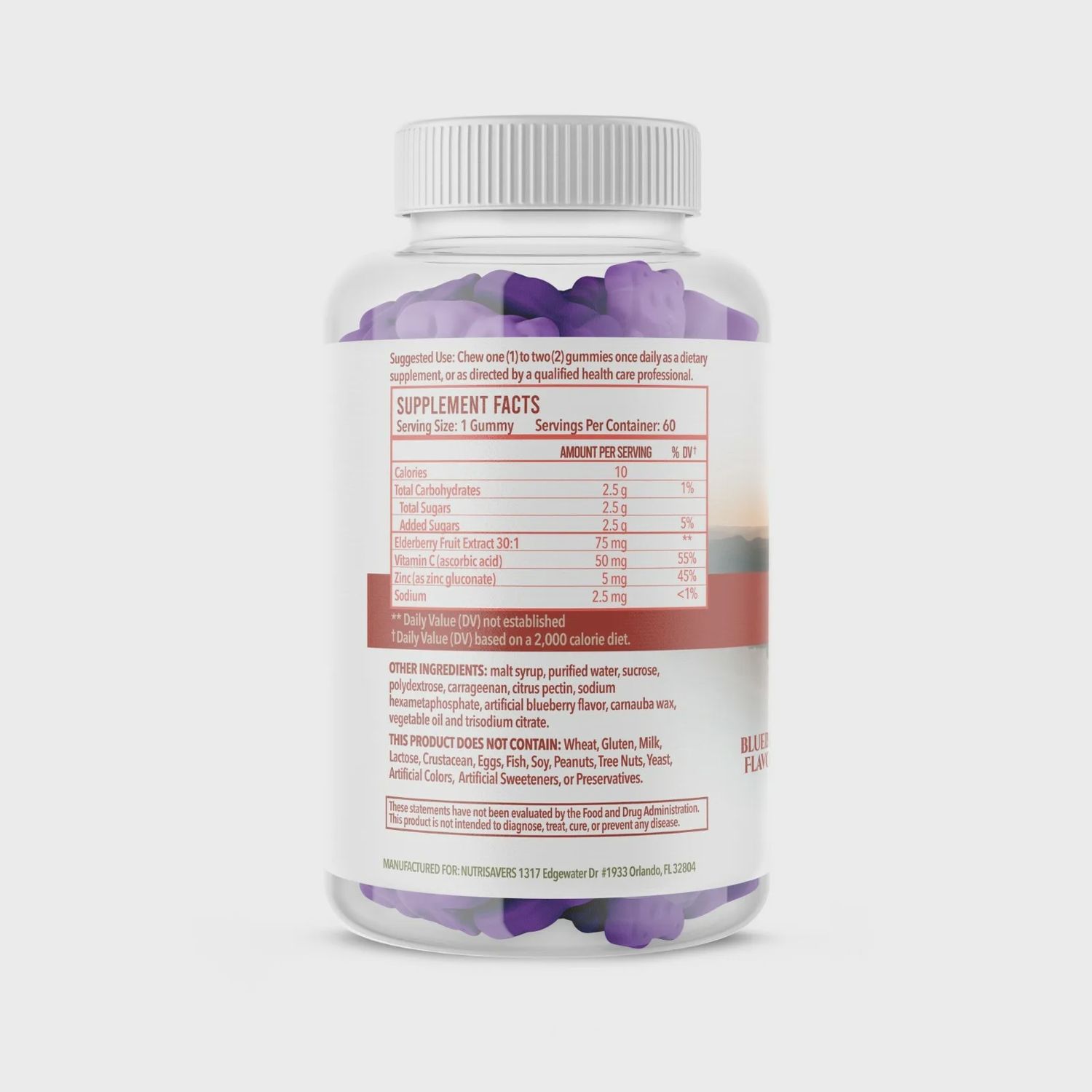 Nutrisavers Elderberry Gummies 60 ct