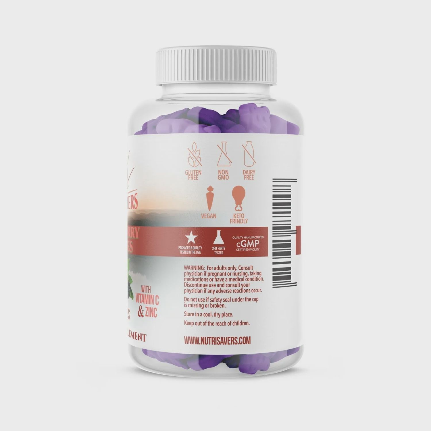Nutrisavers Elderberry Gummies 60 ct