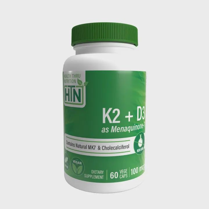 K2 (100mcg As Menaquinone 7) + D3 (1000iu) 60 Vegecaps
