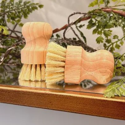 Bamboo Palm Brush | Palm Pot Scrub Brush