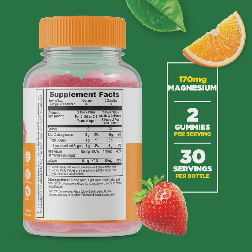 Magnesium Citrate Kids Gummies, Muscle Relaxation