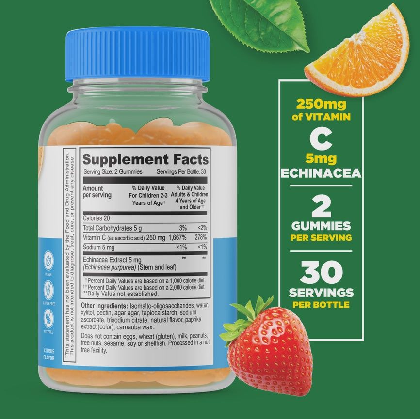 Sugar Free Vitamin C For Kids 250 Mg Gummies