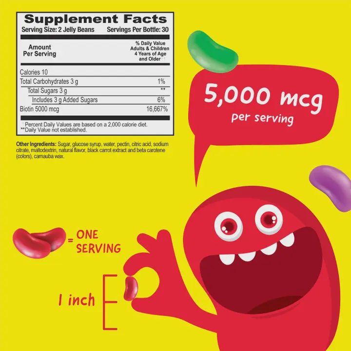 Kids Biotin Jelly Beans, Hair Skin and Nails