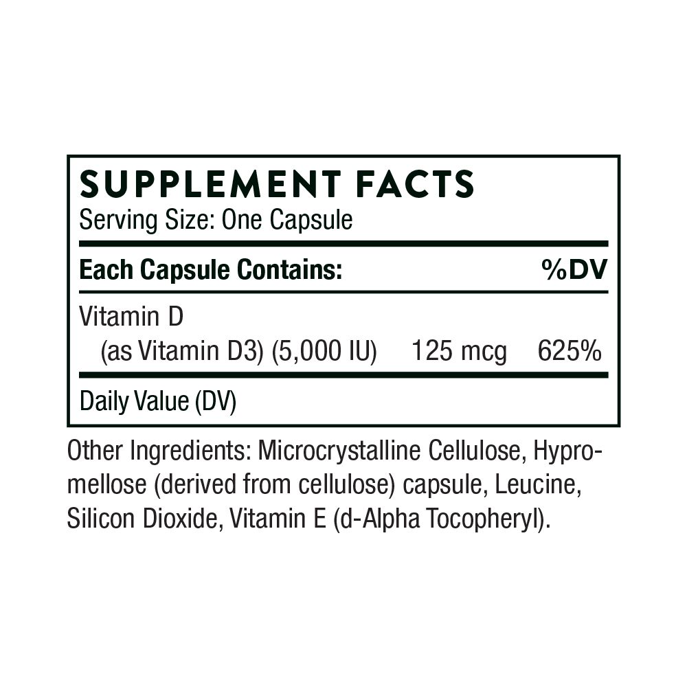 Thorne Vitamin D-5,000 - NSF Certified for Sport