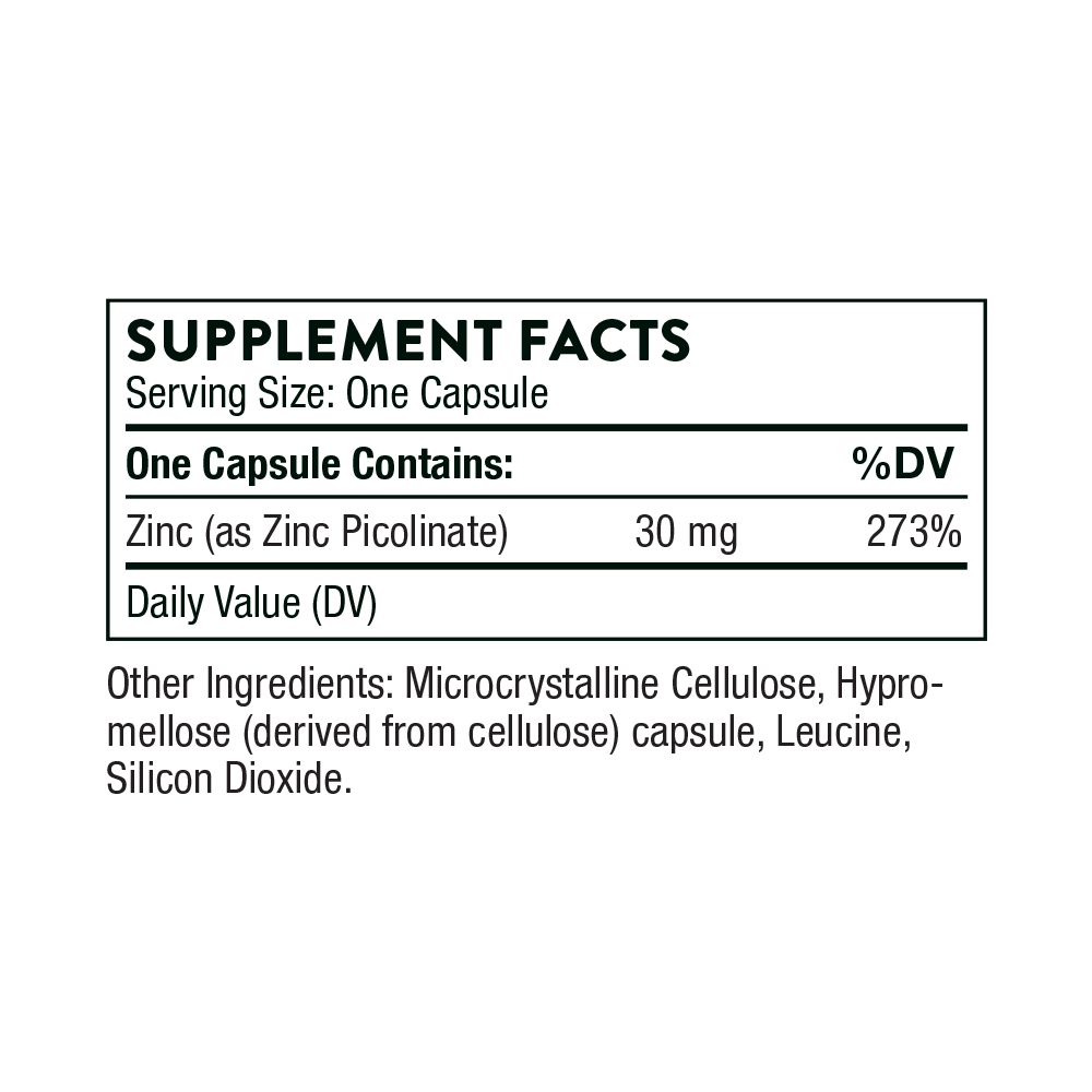 Thorne Zinc Picolinate 30 mg (180 count)