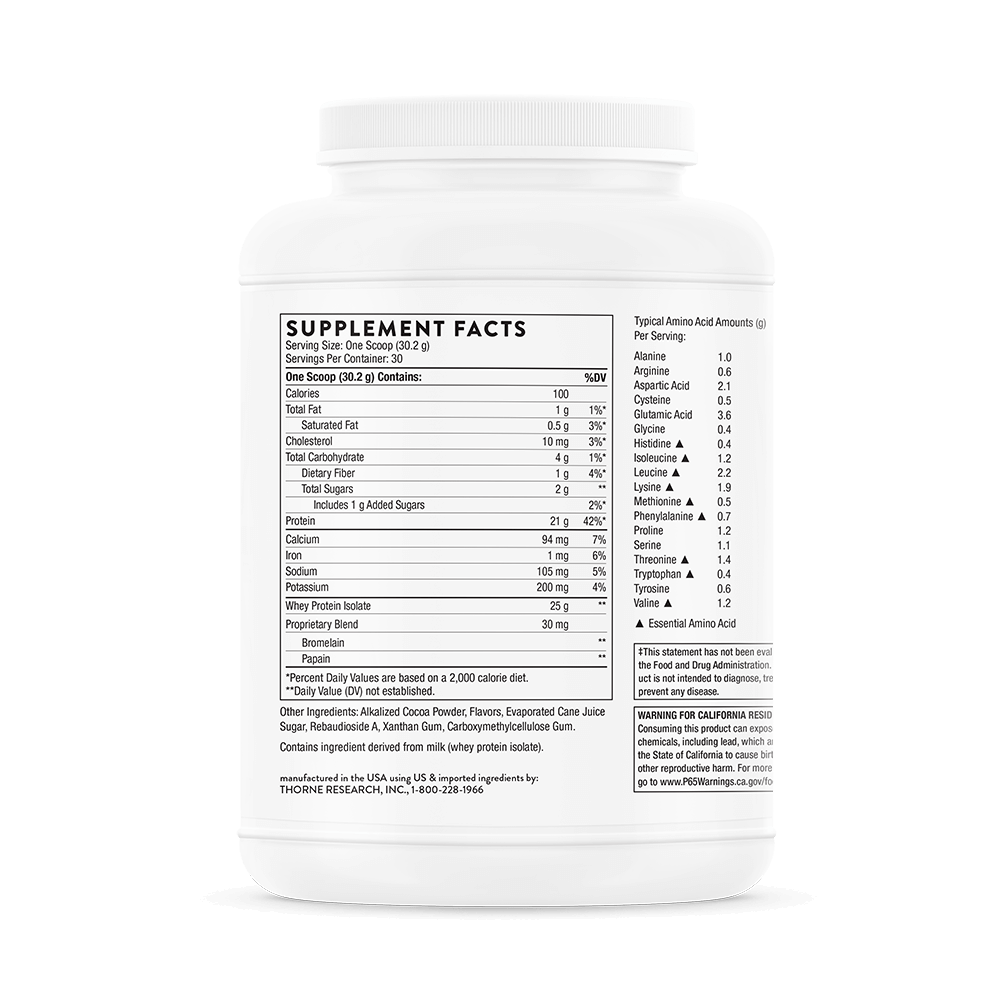 Thorne Whey Protein Isolate - Chocolate