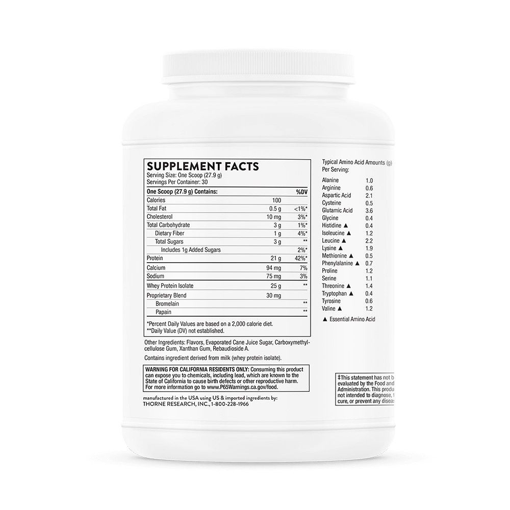 Thorne Whey Protein Isolate - Vanilla