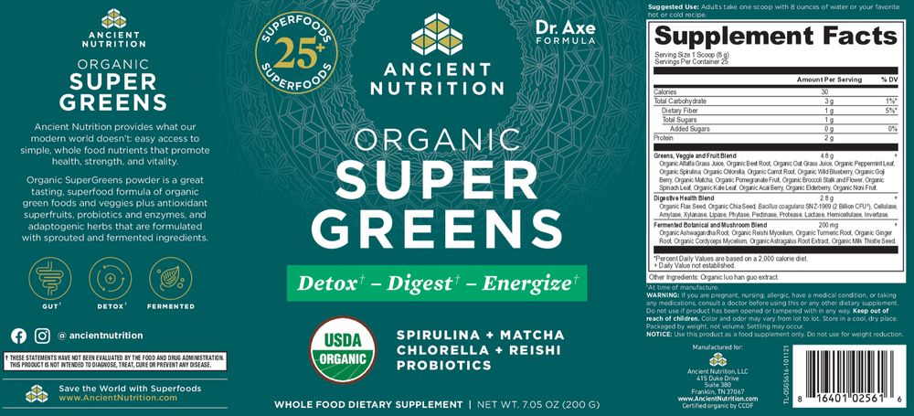 Organic SuperGreens Powder Ancient Nutrition