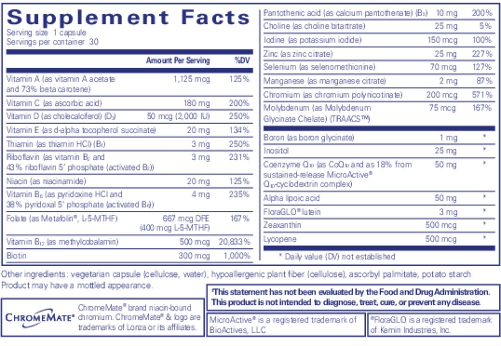 O.N.E. Multivitamin Pure Encapsulations