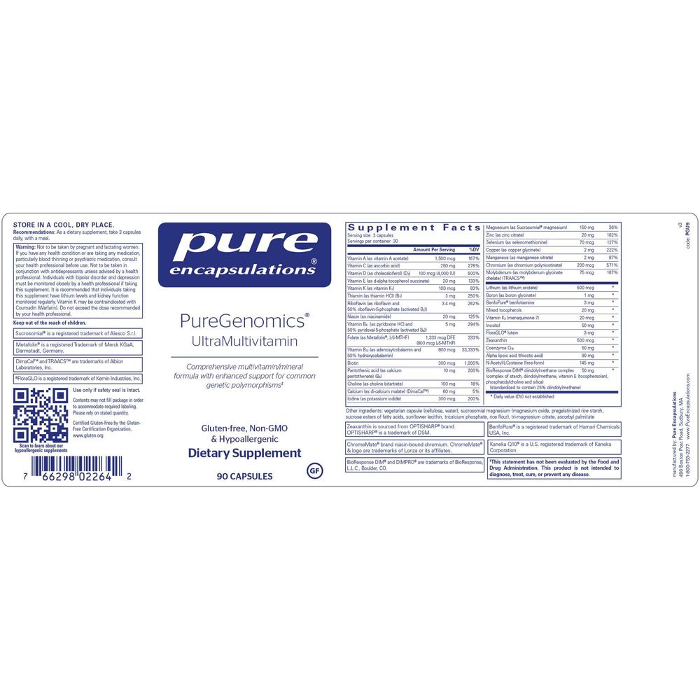 PureGenomics® Ultramultivitamin Pure Encapsulations