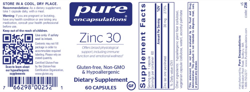 Zinc 30 Pure Encapsulations
