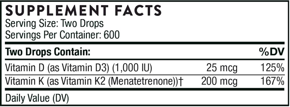 Vitamin D + K2 Liquid Thorne