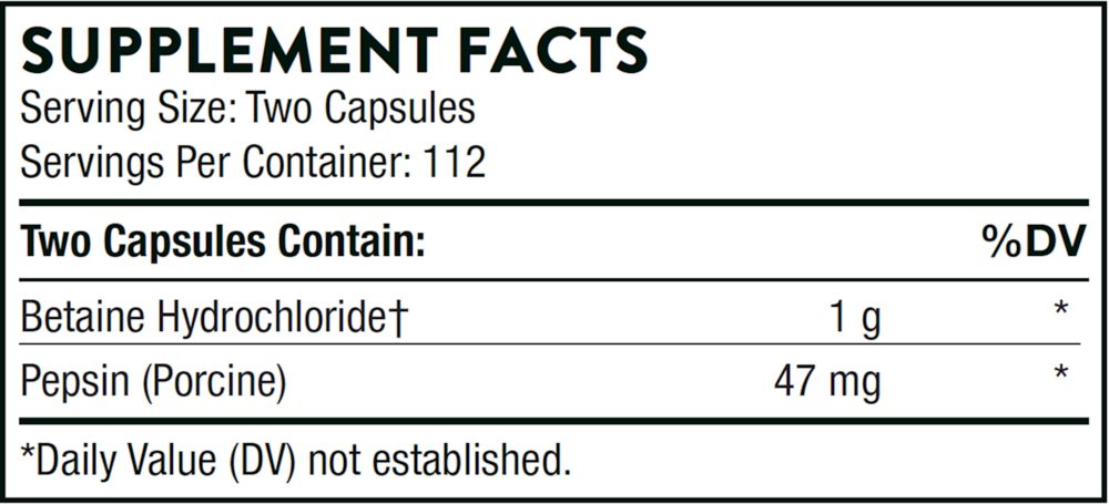 Betaine HCL &amp; Pepsin Thorne