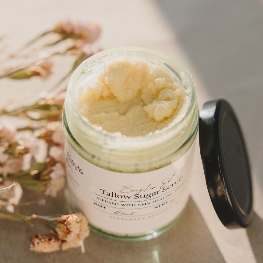 Skin Healing Tallow Body Scrub, Made with Lady May Tallow