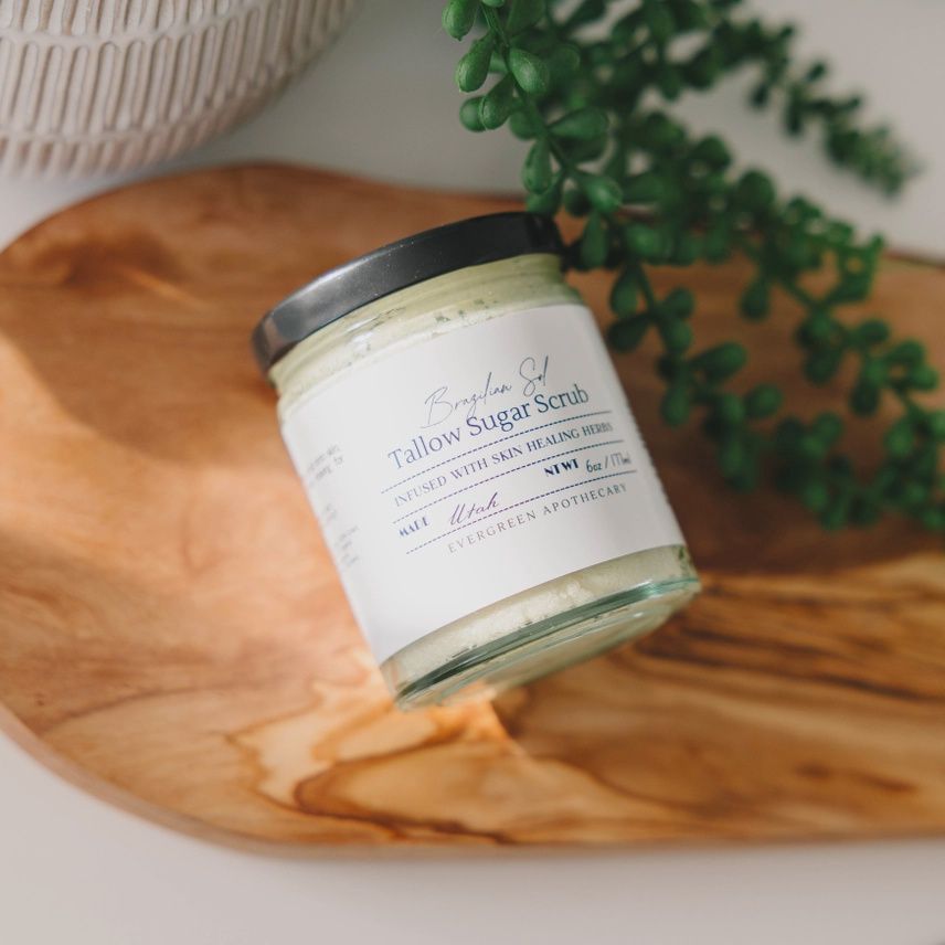 Skin Healing Tallow Body Scrub, Made with Lady May Tallow