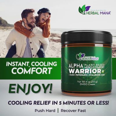 Herbal Mana - Alpha Warrior- DMSO Cream for Joint &amp; Muscle Recovery