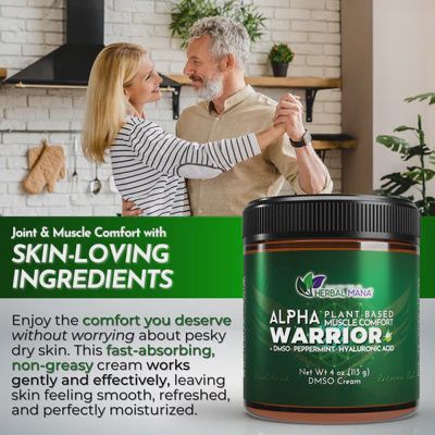 Herbal Mana - Alpha Warrior- DMSO Cream for Joint &amp; Muscle Recovery