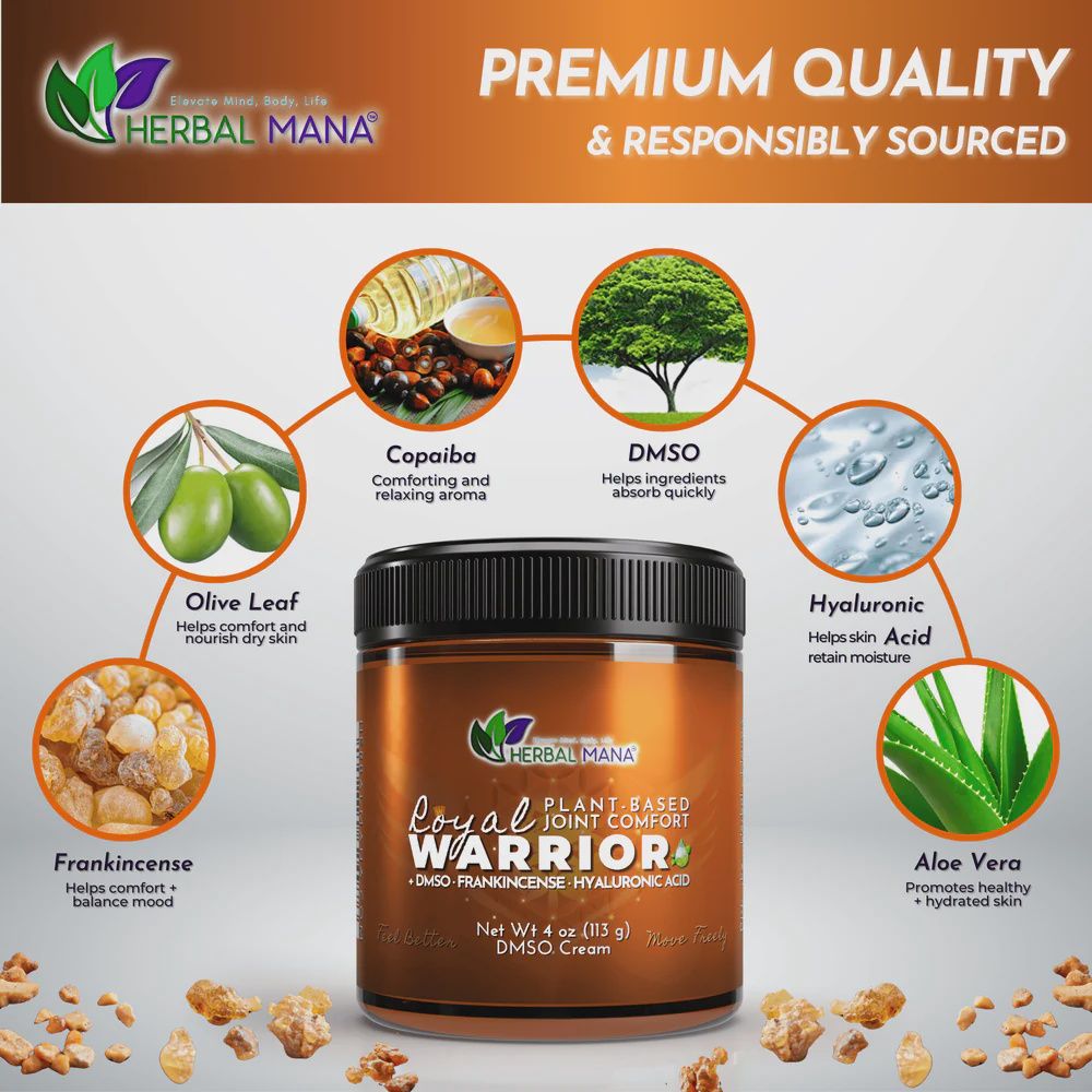 Herbal Mana - Royal Warrior - Frankincense DMSO Cream for Joint Pain |