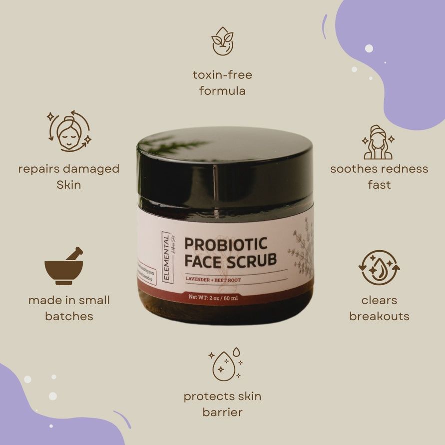 Probiotic Face Scrub | Lavender Scrub | Natural Exfoliation