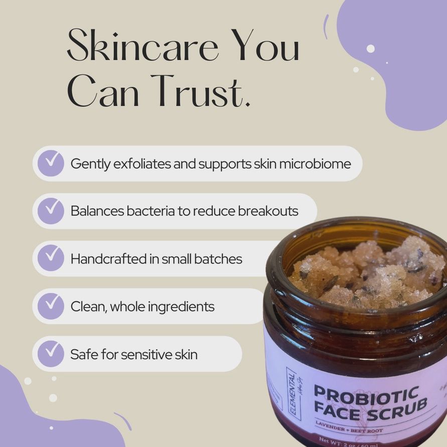 Probiotic Face Scrub | Lavender Scrub | Natural Exfoliation