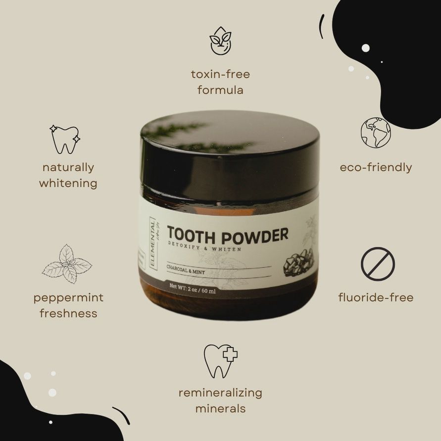 Whitening Tooth Powder | Charcoal Tooth Powder | Mint Flavor