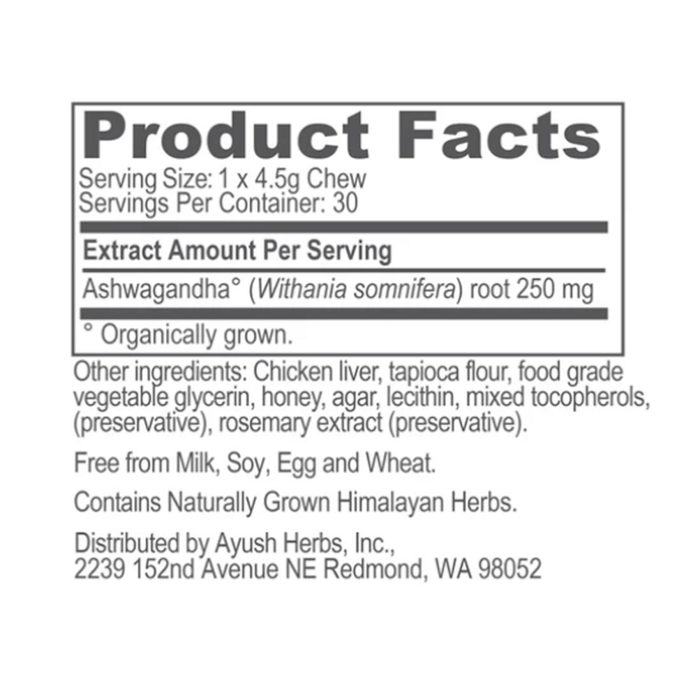 Pet Ashwagandha Calming Support* Chews, Chicken Flavored