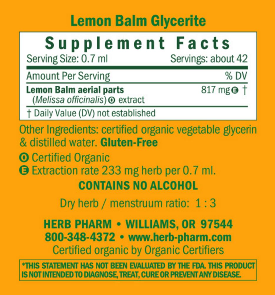 Lemon Balm Alcohol Free