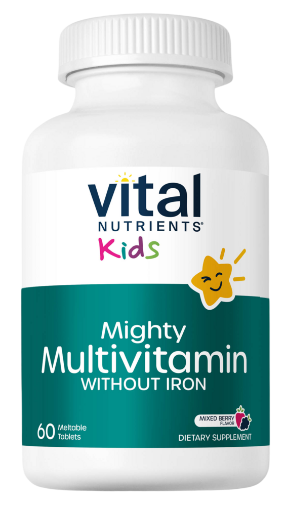 Vital Kid's Mighty Multivitamin Without Iron, Meltable Tablets, Mixed Berry