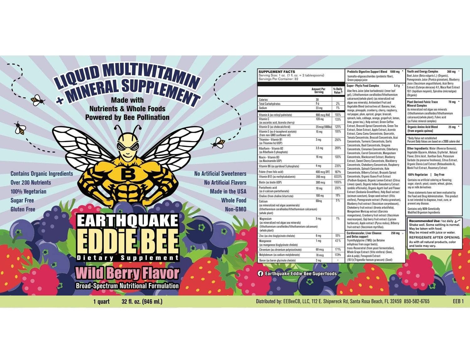 Earthquake Eddie Bee Liquid Multi &amp; Minerals