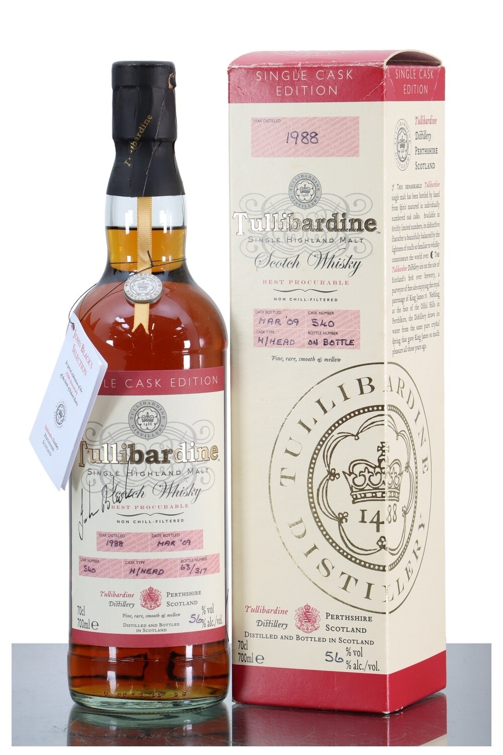 TULLIBARDINE 1988 SINGLE CASK EDITION SIGNED 70CL