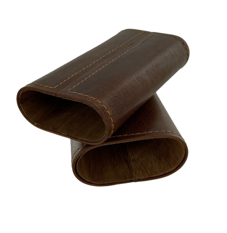 CIGAR CASE - BROWN LEATHER
