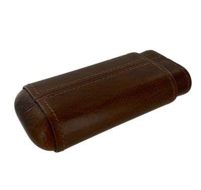 CIGAR CASE - BROWN LEATHER