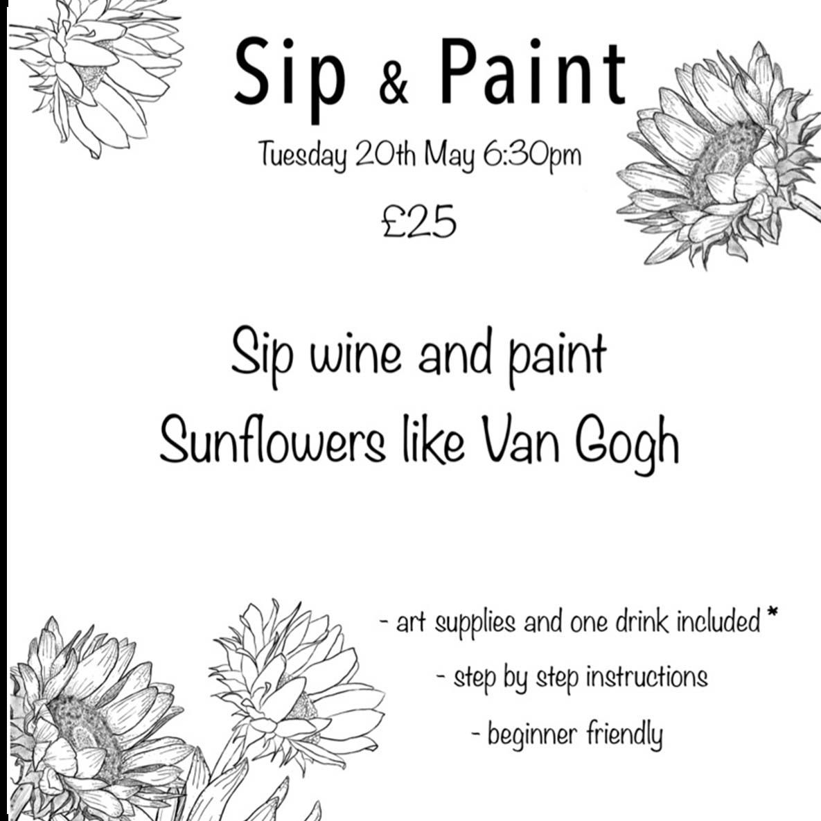 SIP &amp; PAINT SUNFLOWERS