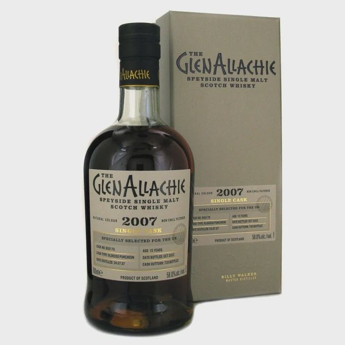 GLENALLACHIE 15YO - 2007 SINGLE CASK OLOROSO PUNCHEON 70CL