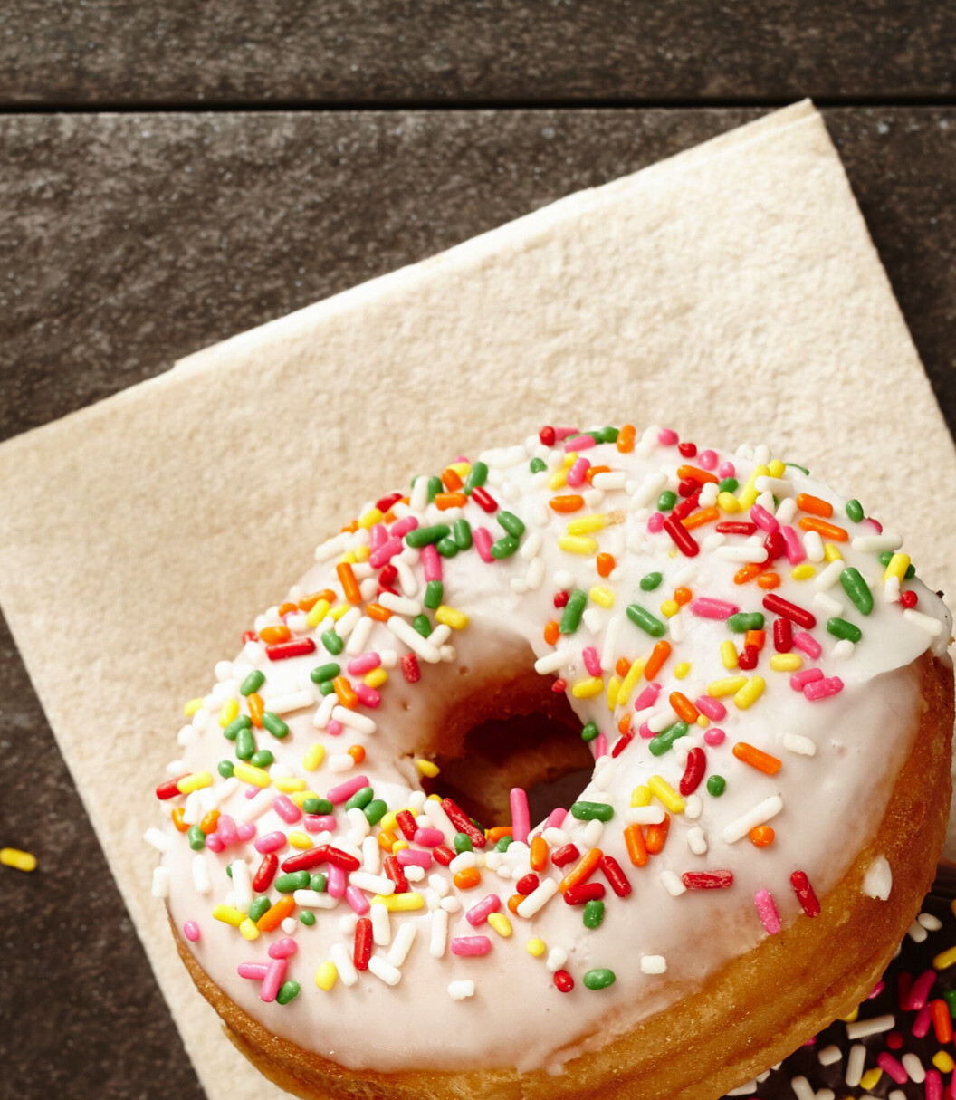 Yeast Donuts, Vanilla Icing, Sprinkles (Single Donut)
