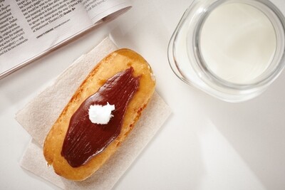 Long John Donut, White Cream Filling, Chocolate Icing (Single Donut)