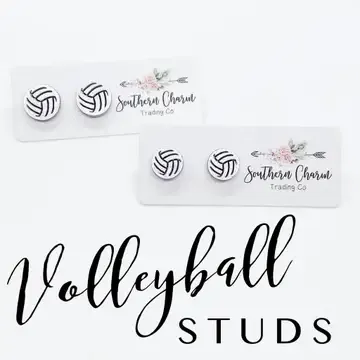 12mm Glittery Volleyball Studs