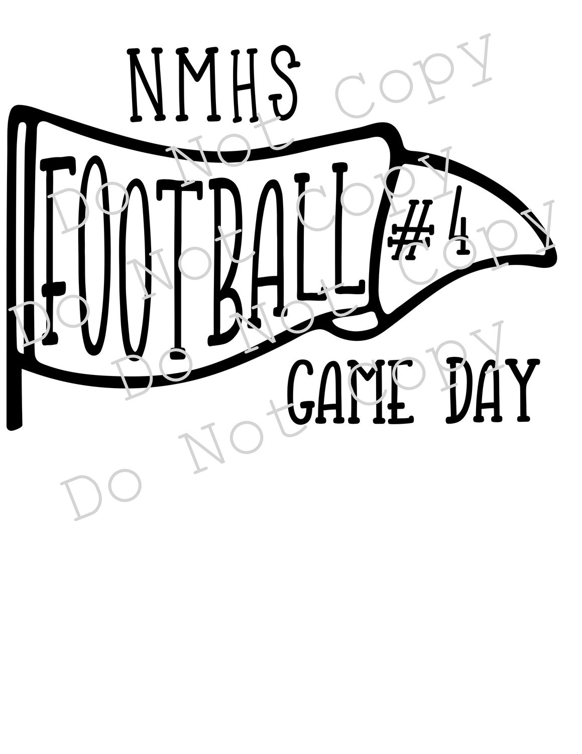 Football Game Day Pennant Crewneck with player number
