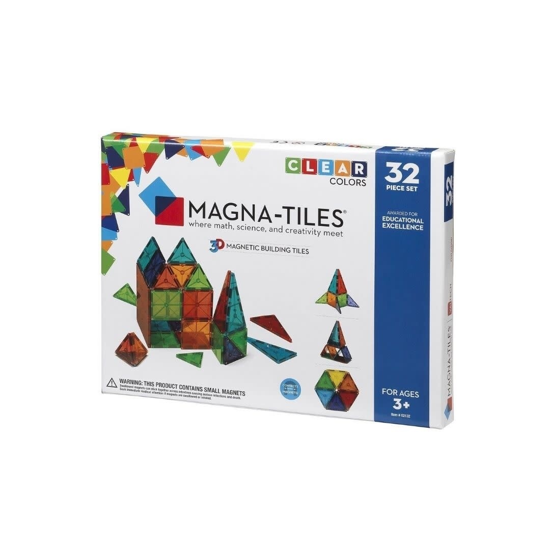 Magna-Tiles Clear Colors 32 Piece Set - size: 16 x 1.5 x 12 inches
